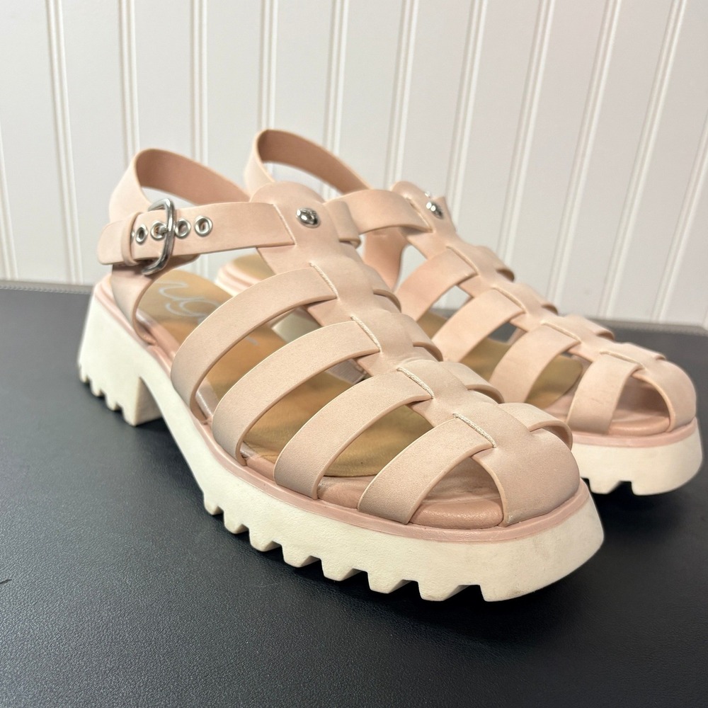 Sugar Evangeline Pink Fisherman Sandals Chunky Platform Lug Sole Womens 11M